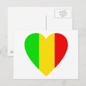 Rasta Colored Heart Briefkaart (Voorkant / Achterkant)