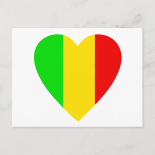 Rasta Colored Heart Briefkaart