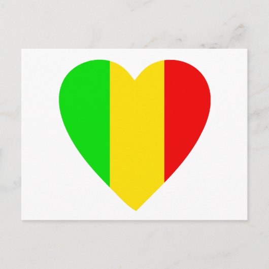 Rasta Colored Heart Briefkaart (Voorkant)