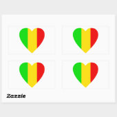 Rasta Colored Heart Rechthoekige Sticker (Vel)