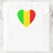 Rasta Colored Heart Rechthoekige Sticker (Tas)