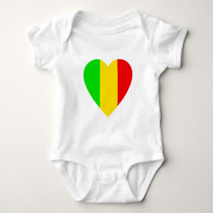 Rasta Colored Heart Romper