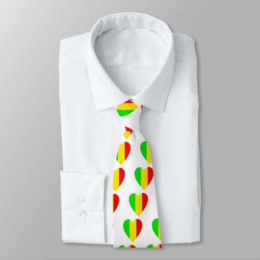 Rasta Colored Heart Stropdas (Gebonden)