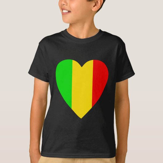 Rasta Colored Heart T-shirt (Voorkant)