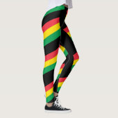 Rasta Colors Green Yellow Red Flag Stripes Leggings (Rechts)
