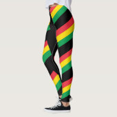 Rasta Colors Green Yellow Red Flag Stripes Leggings (Links)