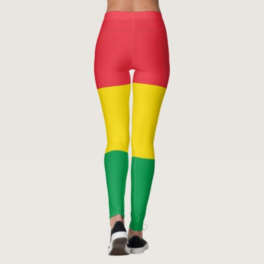 Rasta Colors Green Yellow Red Stripes Patroon Leggings (Achterkant)