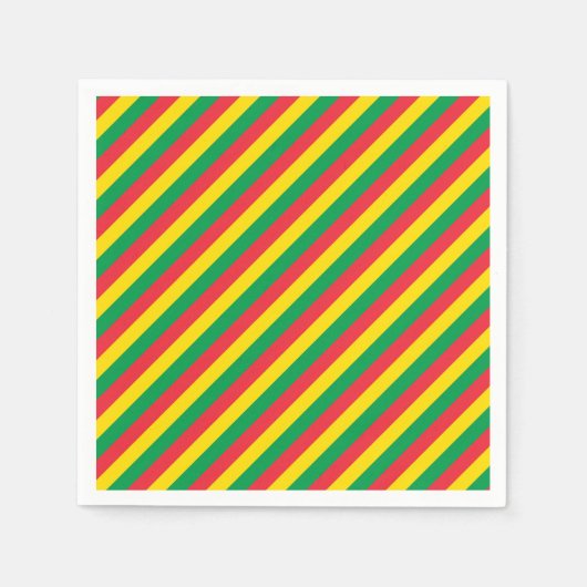 Rasta Colors Green Yellow Red Stripes Vlagpatroon Servetten (Voorkant)