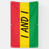Rasta Colors Green Yellow Red Stripes Vlagpatroon Spandoek (Verticaal)
