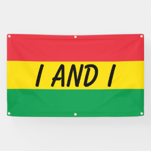 Rasta Colors Green Yellow Red Stripes Vlagpatroon Spandoek