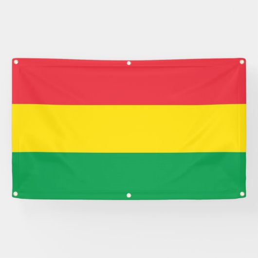 Rasta Colors Green Yellow Red Stripes Vlagpatroon Spandoek (Horizontaal)