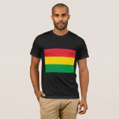 Rasta Colors Green Yellow Red Stripes Vlagpatroon T-shirt (Voorkant volledig)