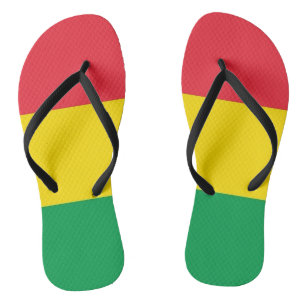 Rasta Colors Green Yellow Red Stripes Vlagpatroon Teenslippers