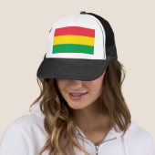 Rasta Colors Green Yellow Red Stripes Vlagpatroon Trucker Pet (In situ)