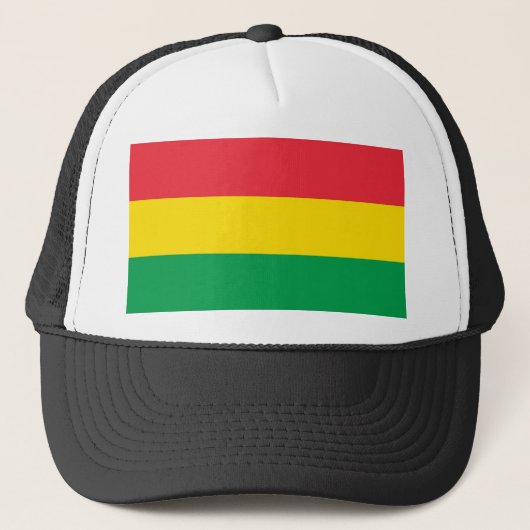 Rasta Colors Green Yellow Red Stripes Vlagpatroon Trucker Pet (Voorkant)