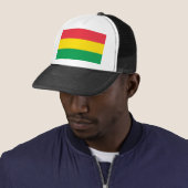 Rasta Colors Green Yellow Red Stripes Vlagpatroon Trucker Pet (In situ)