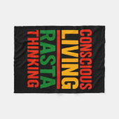 Rasta Design, Bewust Leven, Motiverende Spreuk Fleece Deken (Voorkant (Horizontaal))