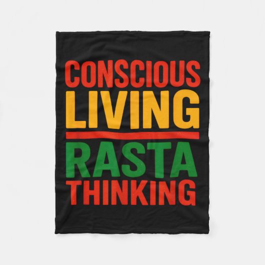 Rasta Design, Bewust Leven, Motiverende Spreuk Fleece Deken (Voorkant)