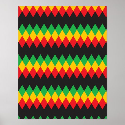 Rasta Diamond Pattern Poster (Voorkant)