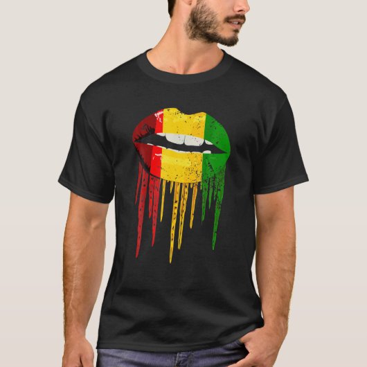 Rasta Dripping Lips Rastafarian Reggae Clothing T-shirt (Voorkant)