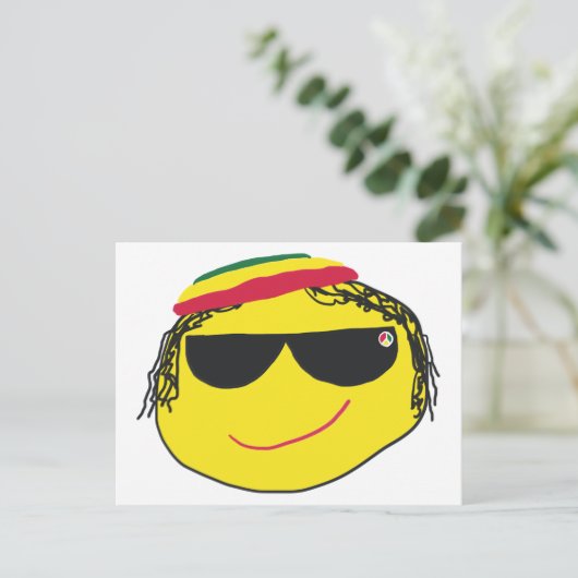 Rasta Emoji Briefkaart (Staand voorkant)