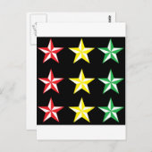 Rasta en zwarte sterren briefkaart (Voorkant / Achterkant)