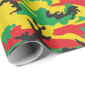 Rasta Flag Colors Camouflage Print Cadeaupapier (Rol Hoek)