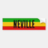 Rasta Flag Coloured Striped Custom Bumpersticker (Voorkant)