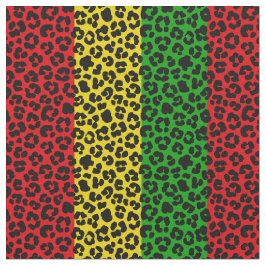 Rasta Flag Gekleurd Leopard Print Patroon Stof