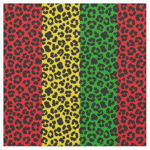 Rasta Flag Gekleurd Leopard Print Patroon Stof