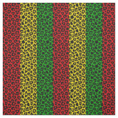 Rasta Flag Gekleurd Leopard Print Patroon Stof (Swatch)