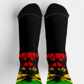 Rasta Flag Striped Tropical Palm Trees Sokken (Top)