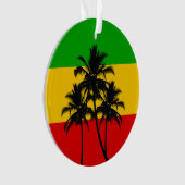 Rasta Flag Tropical Palm Trees Christmas Ornament (voorkant)
