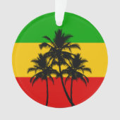Rasta Flag Tropical Palm Trees Christmas Ornament (voorkant)