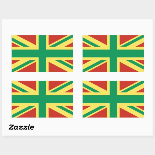 Rasta Flag UK Sticker (Vel)