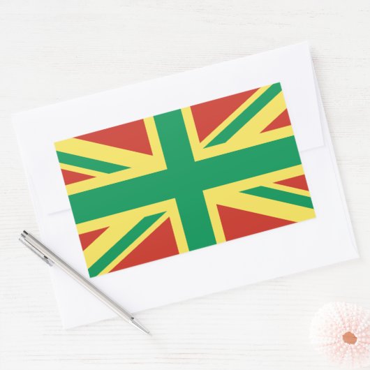 Rasta Flag UK Sticker (Envelop)