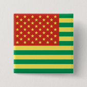 Rasta Flag US Badge Vierkante Button 5,1 Cm (Voorkant)
