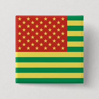 Rasta Flag US Badge Vierkante Button 5,1 Cm
