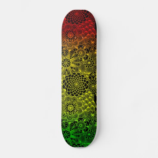 Rasta Flower Pattern Persoonlijk Skateboard (Voorkant)