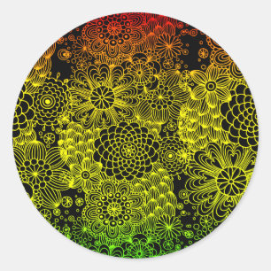 Rasta Flower Ronde Sticker