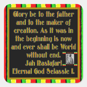 Rasta Gebed Voorgedragen voor de rookceremonie Vierkante Sticker
