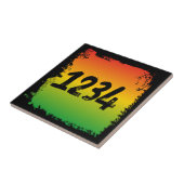 Rasta Gekleurde Adres Huisnummers Teken Tegeltje (Zijkant)