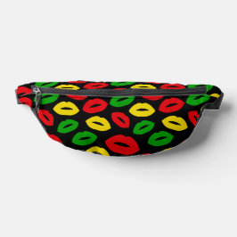 Rasta gekleurde kusjes met patroon zwart heuptasje