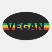 Rasta Gestreepte Vegan Sticker (Voorkant)