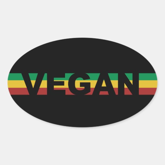 Rasta Gestreepte Vegan Sticker (Voorkant)
