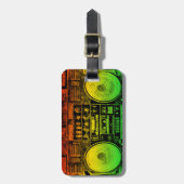 Rasta Ghetto Blaster Bagagelabel (Voorkant verticaal)