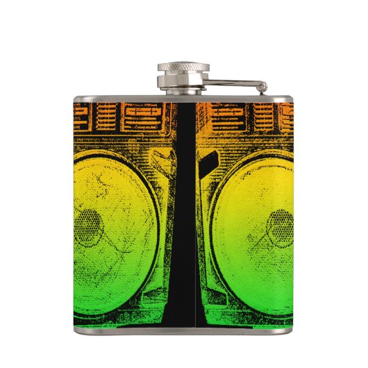 Rasta Ghetto Blaster Heupfles (Achterkant)