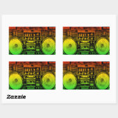 Rasta ghetto blaster rechthoekige sticker (Vel)