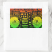 Rasta ghetto blaster rechthoekige sticker (Tas)