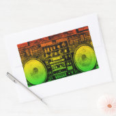 Rasta ghetto blaster rechthoekige sticker (Envelop)